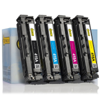 Aanbieding: 123inkt huismerk set voor HP 415A: HP W2030A, W2031A, W2032A, W2033A zwart + 3 kleuren