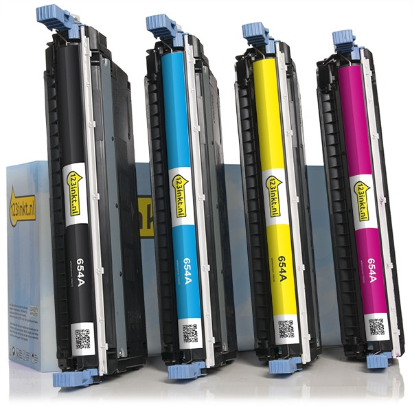 Aanbieding: 123inkt huismerk set voor HP 645A: HP C9730A, 31A, 32A, 33A zwart + 3 kleuren  130008 - 1