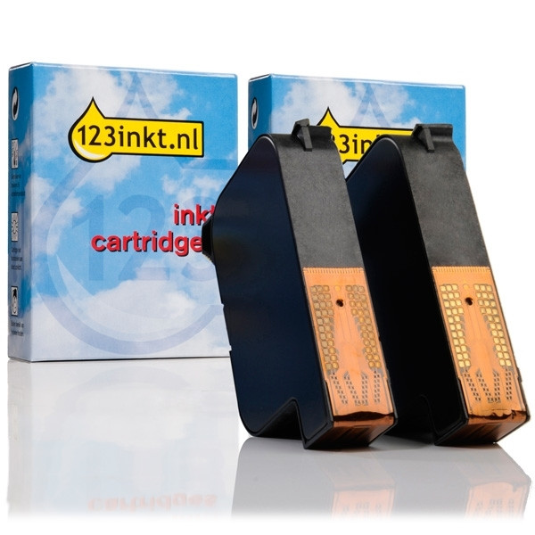 Aanbieding: 123inkt huismerk vervangt 2 x HP 45 inktcartridge zwart 51645AEC 030132 - 1