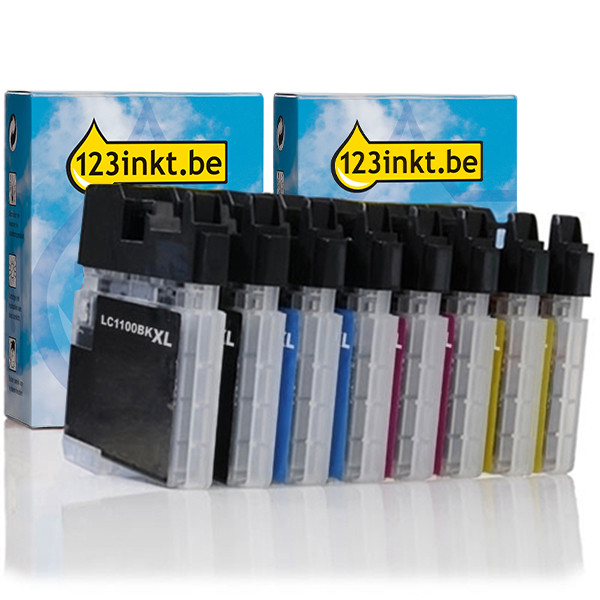 Aanbieding: 123inkt huismerk vervangt 2x Brother LC-1100 XL serie 125947 - 1