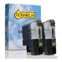 Aanbieding: 123inkt huismerk vervangt 2x Brother LC-227XLBK  inktcartridge zwart hoge capaciteit LC-227XLBKC 127230