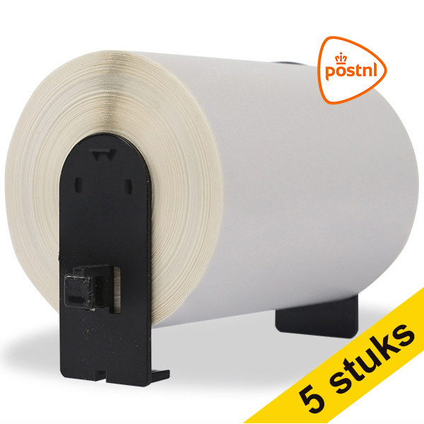 Aanbieding: 123inkt huismerk vervangt 5x Brother DK-11247 grote PostNL verzendlabels 653108 - 1