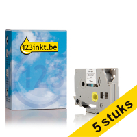 Aanbieding: 123inkt huismerk vervangt 5x Brother HSe-231 krimpkous tape zwart op wit 12 mm