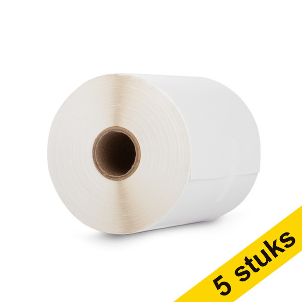 Aanbieding: 123inkt huismerk vervangt 5x Brother RD-S01E2 linerless label thermisch 102 mm 650650 - 1