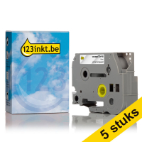 Aanbieding: 123inkt huismerk vervangt 5x Brother TZe-145 tape wit op transparant 18 mm