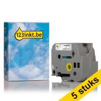 Aanbieding: 123inkt huismerk vervangt 5x Brother TZe-161 tape zwart op transparant 36 mm