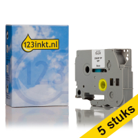 Aanbieding: 123inkt huismerk vervangt 5x Brother TZe-211 tape zwart op wit 6 mm