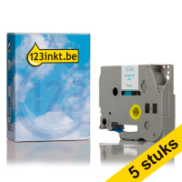 Aanbieding: 123inkt huismerk vervangt 5x Brother TZe-223 tape blauw op wit 9 mm