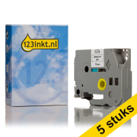 Aanbieding: 123inkt huismerk vervangt 5x Brother TZe-231 tape zwart op wit 12 mm