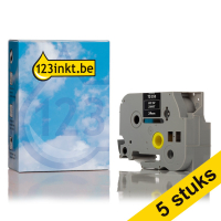 Aanbieding: 123inkt huismerk vervangt 5x Brother TZe-355 tape wit op zwart 24 mm