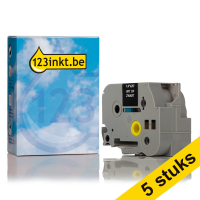 Aanbieding: 123inkt huismerk vervangt 5x Brother TZe-365 tape wit op zwart 36 mm
