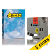 Aanbieding: 123inkt huismerk vervangt 5x Brother TZe-431 tape zwart op rood 12 mm