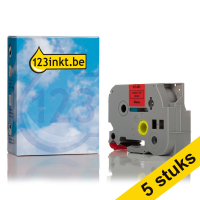 Aanbieding: 123inkt huismerk vervangt 5x Brother TZe-451 tape zwart op rood 24 mm