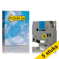 Aanbieding: 123inkt huismerk vervangt 5x Brother TZe-531 tape zwart op blauw 12 mm