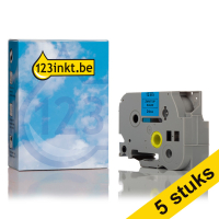 Aanbieding: 123inkt huismerk vervangt 5x Brother TZe-551 tape zwart op blauw 24 mm