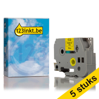 Aanbieding: 123inkt huismerk vervangt 5x Brother TZe-641 tape zwart op geel 18 mm