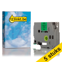 Aanbieding: 123inkt huismerk vervangt 5x Brother TZe-721 tape zwart op groen 9 mm