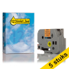 Aanbieding: 123inkt huismerk vervangt 5x Brother TZe-B51 tape zwart op fluorescerend oranje 24 mm