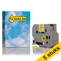 Aanbieding: 123inkt huismerk vervangt 5x Brother TZe-C51 tape zwart op fluorescerend geel 24 mm