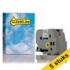 Aanbieding: 123inkt huismerk vervangt 5x Brother TZe-M961 tape zwart op mat zilver 36 mm