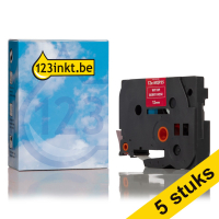 Aanbieding: 123inkt huismerk vervangt 5x Brother TZe-MQP35 tape wit op berry rose 12 mm