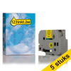 Aanbieding: 123inkt huismerk vervangt 5x Brother TZe-S651 extra klevend tape zwart op geel 24 mm