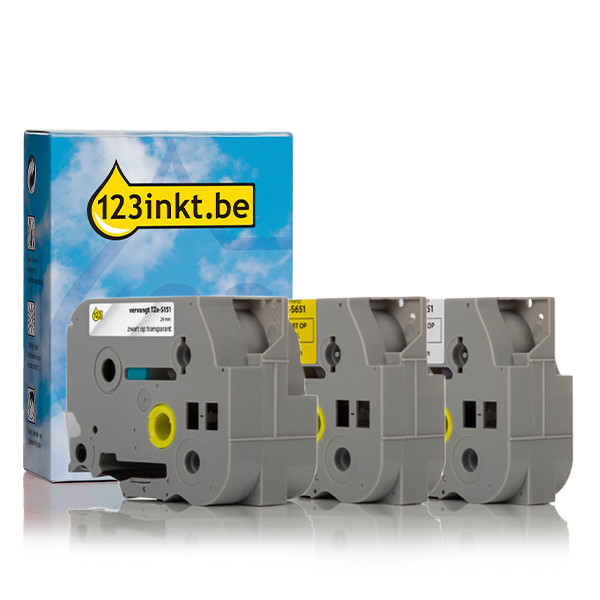 Aanbieding: 123inkt huismerk vervangt Brother 24 mm tape klevend multipack  350616 - 1