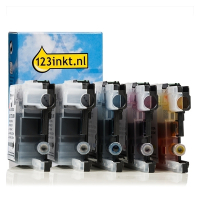 Aanbieding: 123inkt huismerk vervangt Brother LC-123 (2x zwart + 3x kleur)  160690