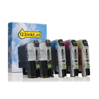 Aanbieding: 123inkt huismerk vervangt Brother LC-227XL / LC-225XL 2x zwart + 3 kleuren  160767