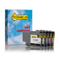 Aanbieding: 123inkt huismerk vervangt Brother LC-424 2x zwart + 3 kleuren  160781