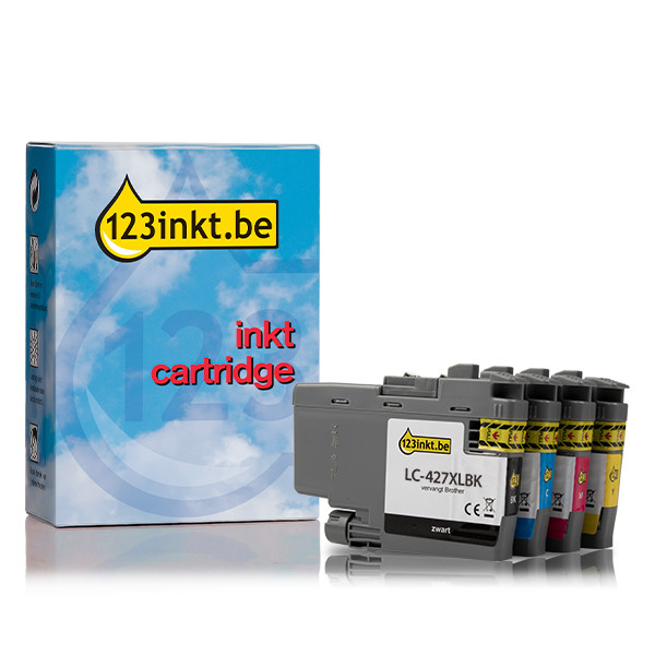 Aanbieding: 123inkt huismerk vervangt Brother LC-427XL zwart + 3 kleuren  160222 - 1