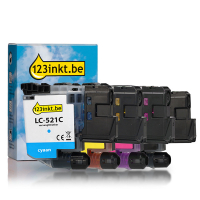Aanbieding: 123inkt huismerk vervangt Brother LC-521 zwart + 3 kleuren 051537