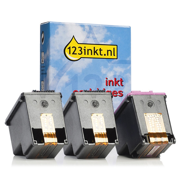 Aanbieding: 123inkt huismerk vervangt HP 62XL (2x zwart + 1x kleur)  160693 - 1