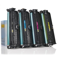 Aanbieding: 123inkt huismerk vervangt HP 650A: HP CE270A, CE271A, CE272A, CE273A zwart + 3 kleuren  130042