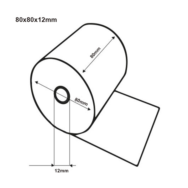 Aanbieding: 123inkt kassarol 80x80x12 thermisch wit 48 g/m² (50 stuks) 303621 - 1