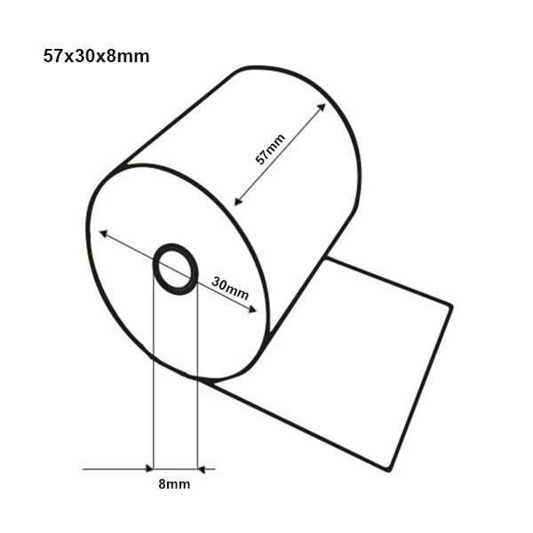 Aanbieding: 123inkt pinrol 57x30x8 thermo wit (50 stuks) 303660 - 2