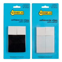 Aanbieding: 123inkt zelfklevende viltjes vierkant zwart/wit 28 mm (24 stuks)  301031