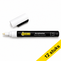 Aanbieding: 12x 123inkt acrylmarker wit (1,8 - 2,5 mm rond/beitel) 328505
