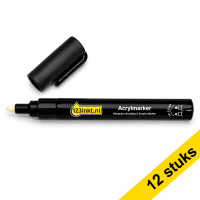 Aanbieding: 12x 123inkt acrylmarker zwart (1,8 - 2,5 mm rond/beitel) 328506