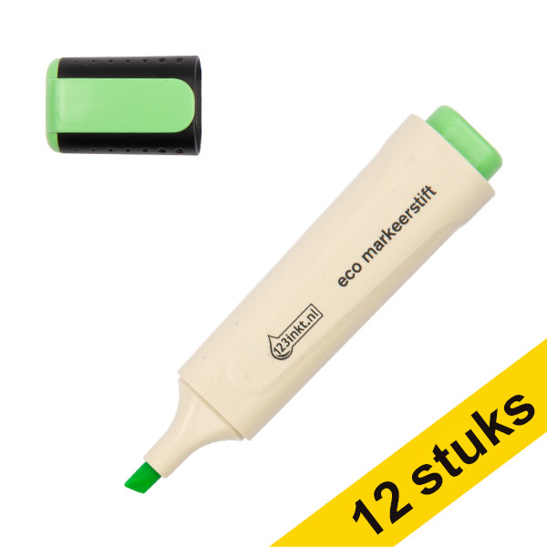 Aanbieding: 12x 123inkt eco fluostift groen 390578 - 1