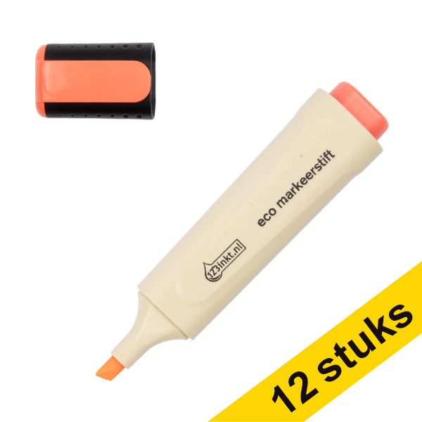 Aanbieding: 12x 123inkt eco markeerstift oranje  390580 - 1