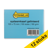 Aanbieding: 12x 123inkt steekkaart gelijnd 105 x 75 mm (100 stuks)