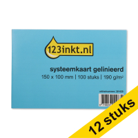 Aanbieding: 12x 123inkt steekkaart gelijnd 150 x 100 mm (100 stuks)