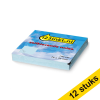 Aanbieding: 12x 123inkt zelfklevende notes blauw 76 x 76 mm