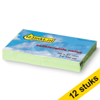 Aanbieding: 12x 123inkt zelfklevende notes groen 38 x 51 mm (3 blokjes van 100 vellen)