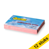 Aanbieding: 12x 123inkt zelfklevende notes roze 51 x 76 mm  300239