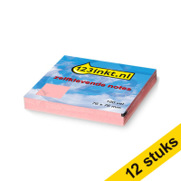 Aanbieding: 12x 123inkt zelfklevende notes roze 76 x 76 mm