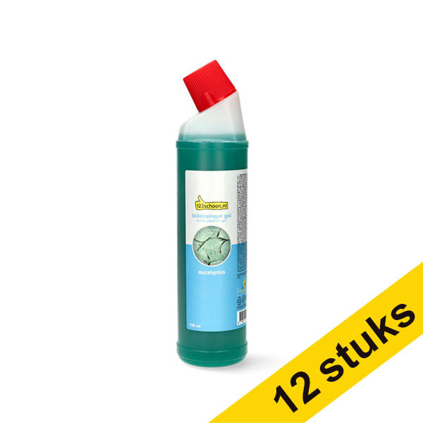 Aanbieding: 12x 123schoon Eucalyptus toiletreiniger gel (750 ml) SDR06242 - 1