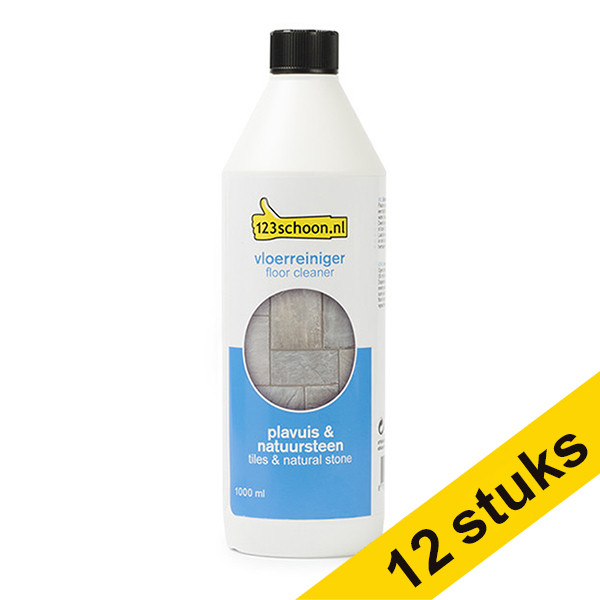 Aanbieding: 12x 123schoon vloerreiniger plavuis & natuursteen (1000ml) SDR06009 - 1