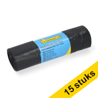 Aanbieding: 15x 123schoon vuilniszakken met trekband zwart 60 liter (15 stuks) SDR07372